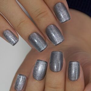 Silver Glitter Nails